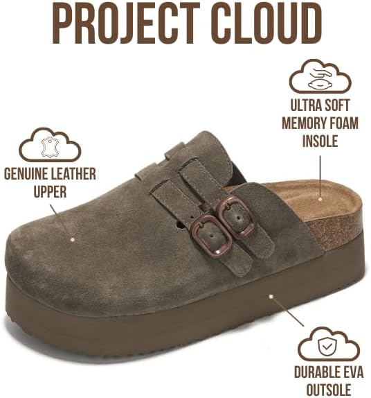Platform Leather Clogs