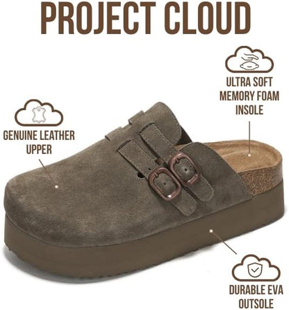 Platform Leather Clogs