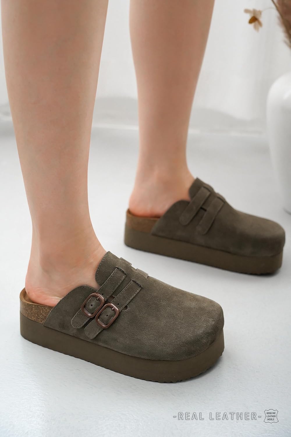 Platform Leather Clogs