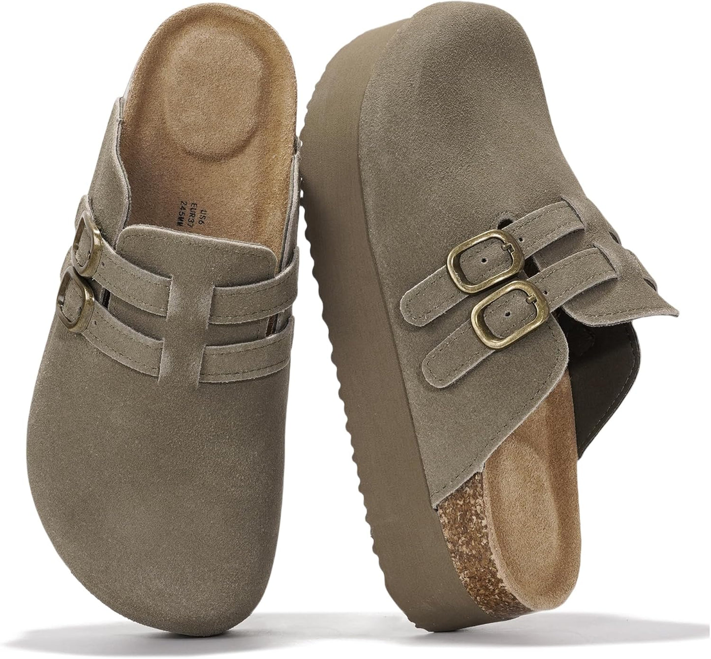 Platform Leather Clogs