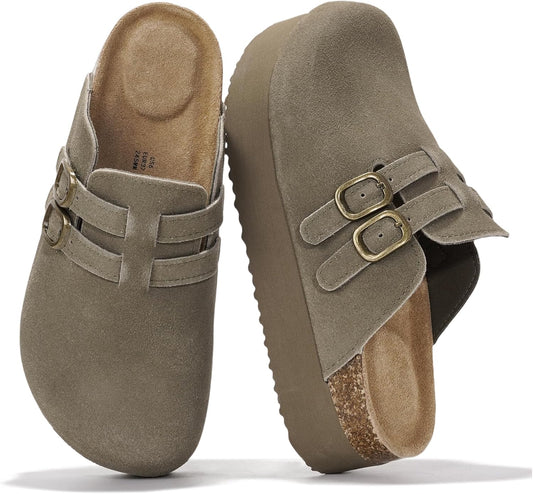 Platform Leather Clogs
