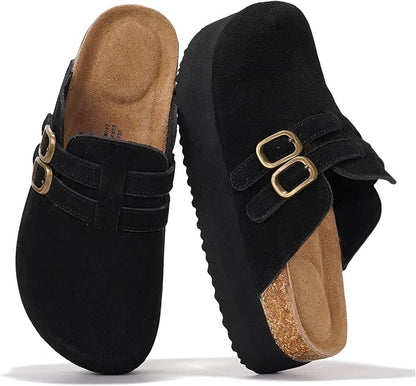 Platform Leather Clogs