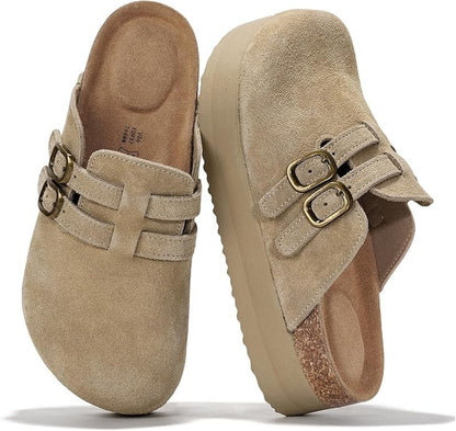 Platform Leather Clogs